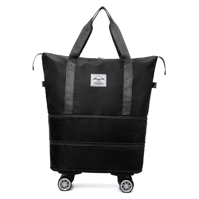Women's Large Capacity Travel Bag with Universal Wheels – Double-Layer Dry & Wet Separation Fitness, Yoga, and Sports Handbag