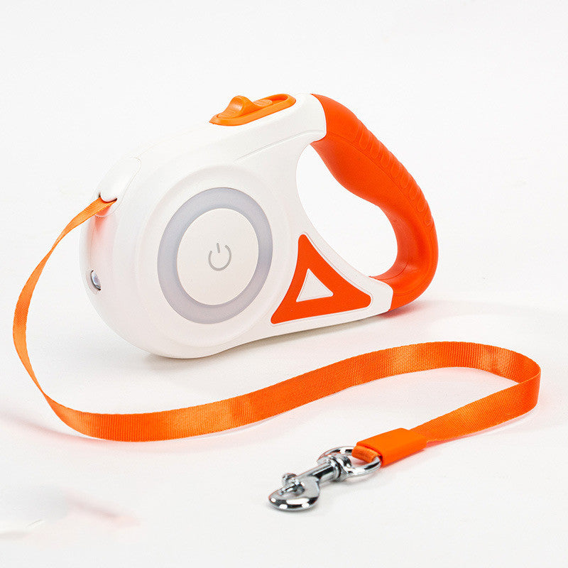 Premium LED Spotlight Dog Leash - Retractable Safety System with Illuminated Collar for Night Walks