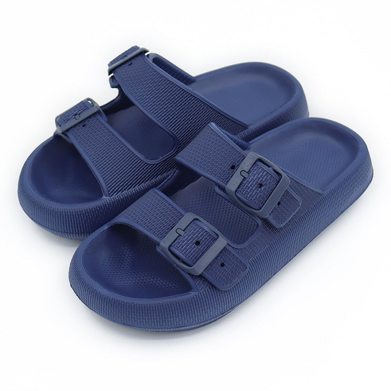 Women's Summer Platform Slippers – Fashionable Buckle Sandals with Soft Bottom for Home & Outdoor Wear
