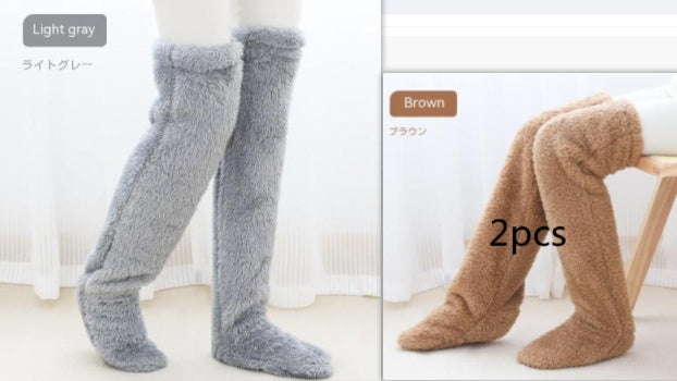 Over-the-Knee Fuzzy Socks for Women – Warm Winter Long Sleeping & Lounge Socks