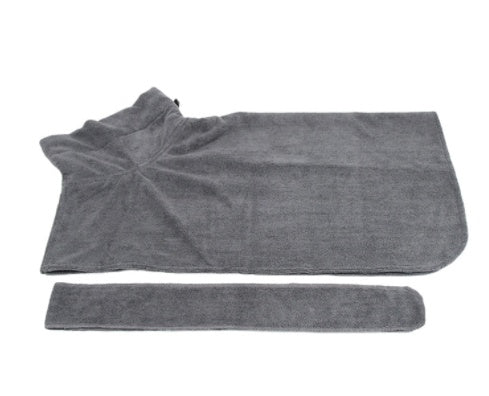 Premium Microfiber Pet Spa Robe - Ultra-Absorbent Quick-Dry Bathrobe with Secure Waist Wrap