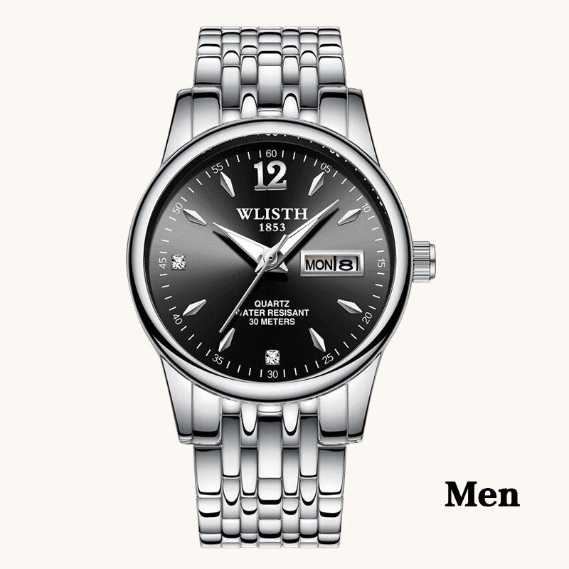 Women’s Rose Gold Stainless Steel Dress Watch – WLISTH Brand Luxury Quartz Wristwatch with Week & Date Display for Ladies