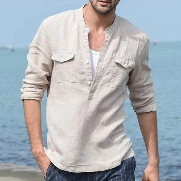 Men’s Long Sleeve Cotton Shirt - Casual and Comfortable Cotton Shirt for Everyday Wear