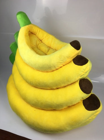 Premium Banana-Shaped Pet Bed - Washable Comfort Pad for Dogs & Cats