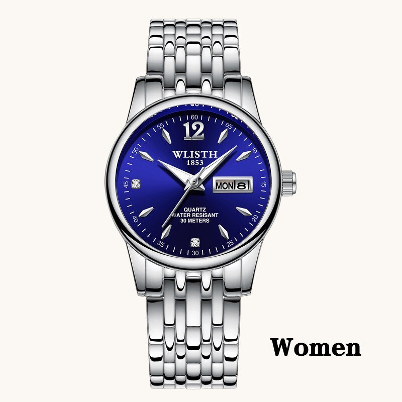 Women’s Rose Gold Stainless Steel Dress Watch – WLISTH Brand Luxury Quartz Wristwatch with Week & Date Display for Ladies