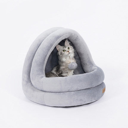 Premium Cat House Sofa Bed - Luxury Enclosed Pet Sanctuary with Ultra-Soft Comfort