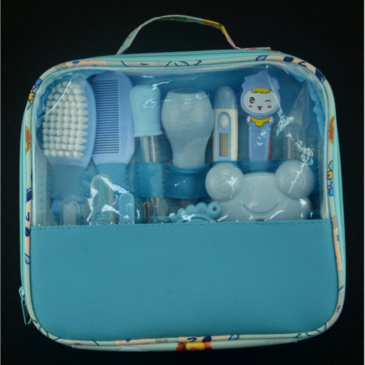 Newborn Baby Care Kit – Complete Grooming Set with Nose Cleaner, Nail Clipper, Earpick, Toothbrush, Hair Brush, and Scissors