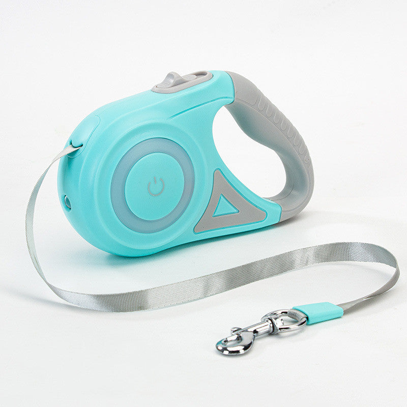 Premium LED Spotlight Dog Leash - Retractable Safety System with Illuminated Collar for Night Walks