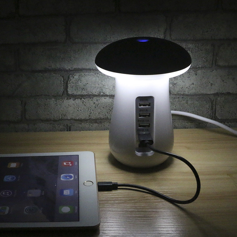 2-in-1 Mushroom LED Lamp – USB Charger and Lamp Holder for Home & Office Desk Lighting