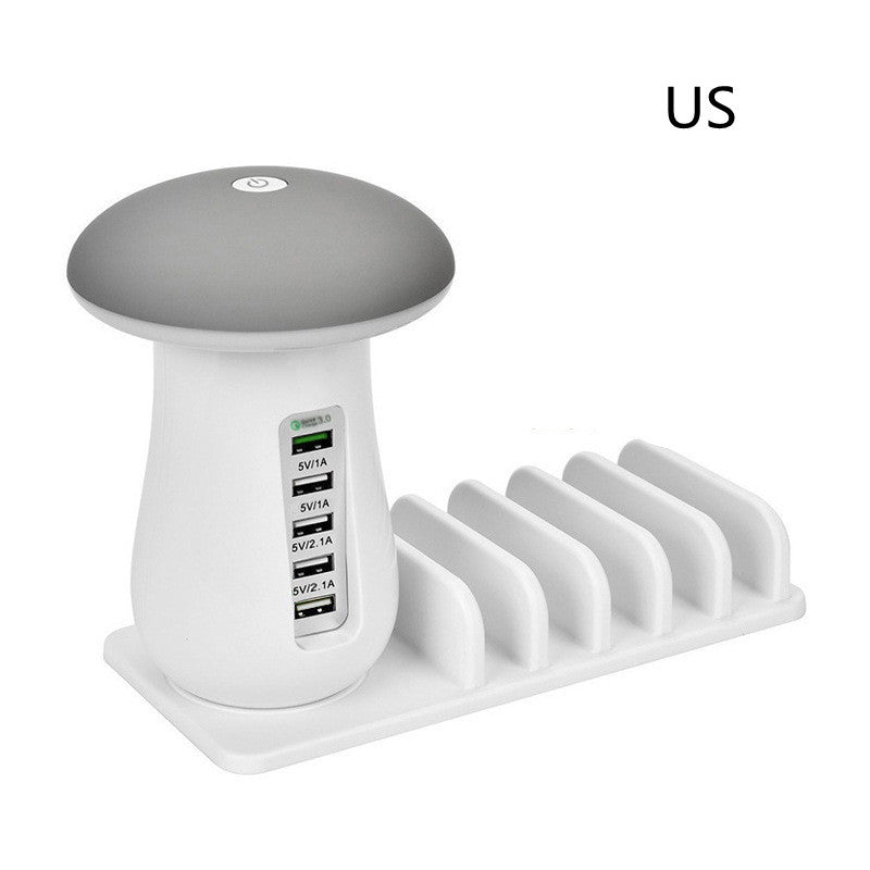 2-in-1 Mushroom LED Lamp – USB Charger and Lamp Holder for Home & Office Desk Lighting