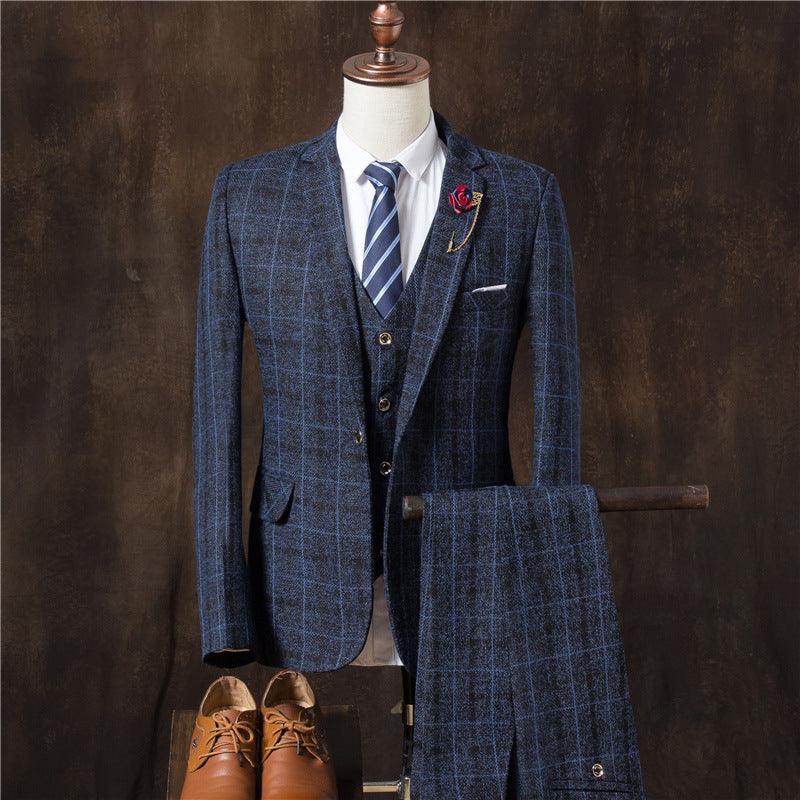 Men’s 3-Piece Wedding Suit Set, Groom Tuxedo with Jacket, Vest, and Pants