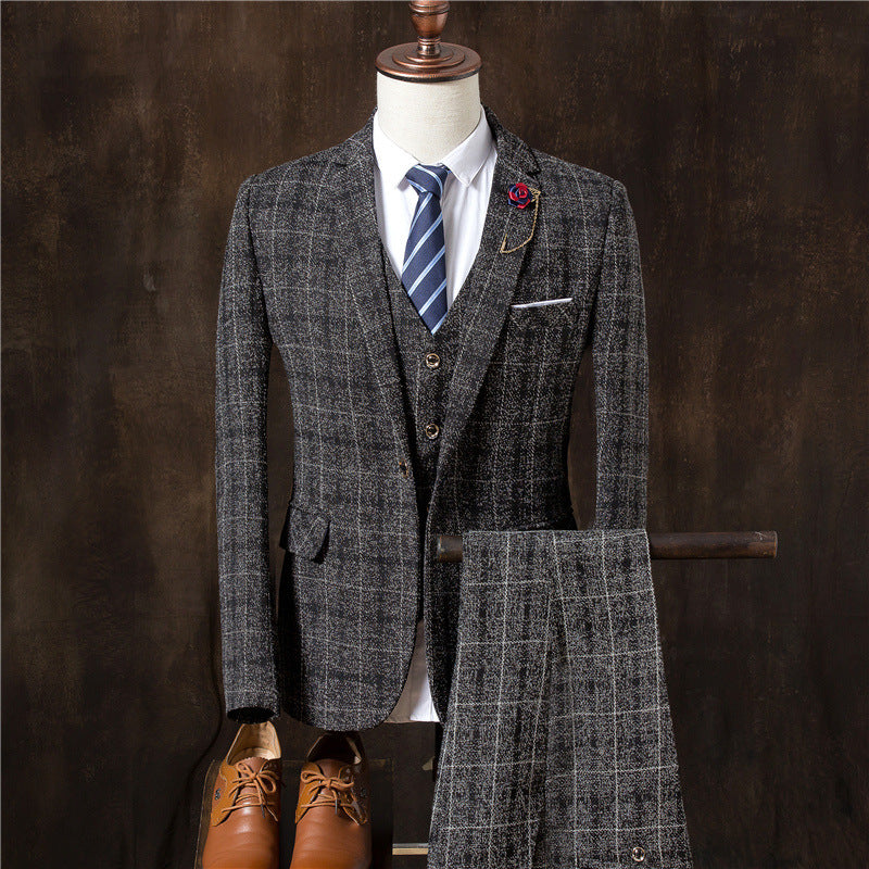 Men’s 3-Piece Wedding Suit Set, Groom Tuxedo with Jacket, Vest, and Pants