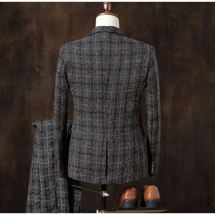 Men’s 3-Piece Wedding Suit Set, Groom Tuxedo with Jacket, Vest, and Pants