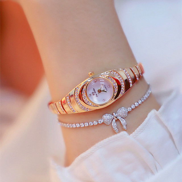 Women's Diamond Bracelet Watch - Luxury Gold