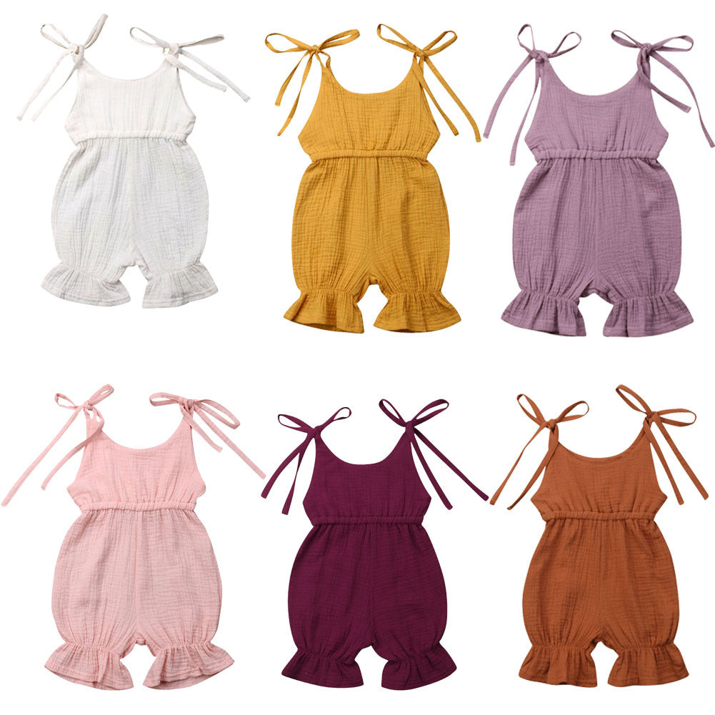 Newborn Baby Girl Sleeveless Solid Romper Jumpsuit – Cute Toddler Outfit for Girls, New Arrivals Baby Clothing