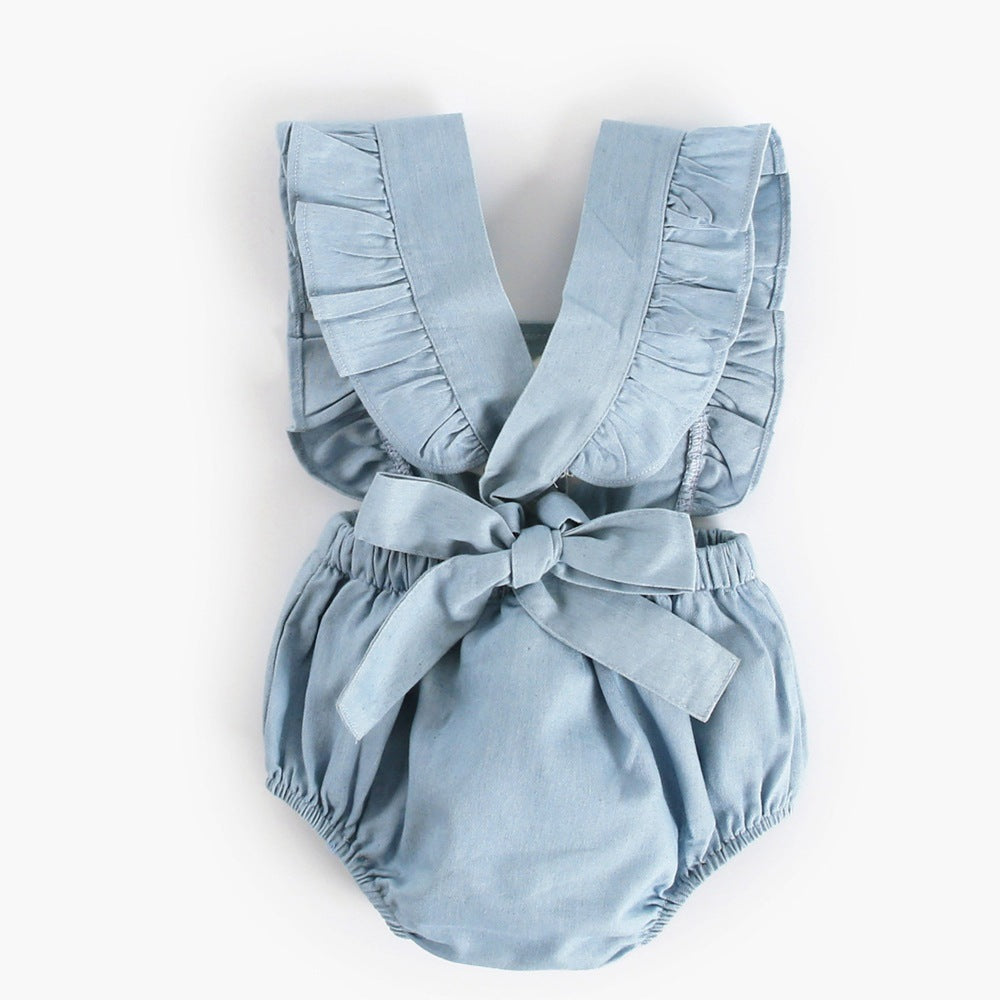 Ins Denim Baby One-Piece Bodysuit – Stylish Spring Baby Romper for Infants