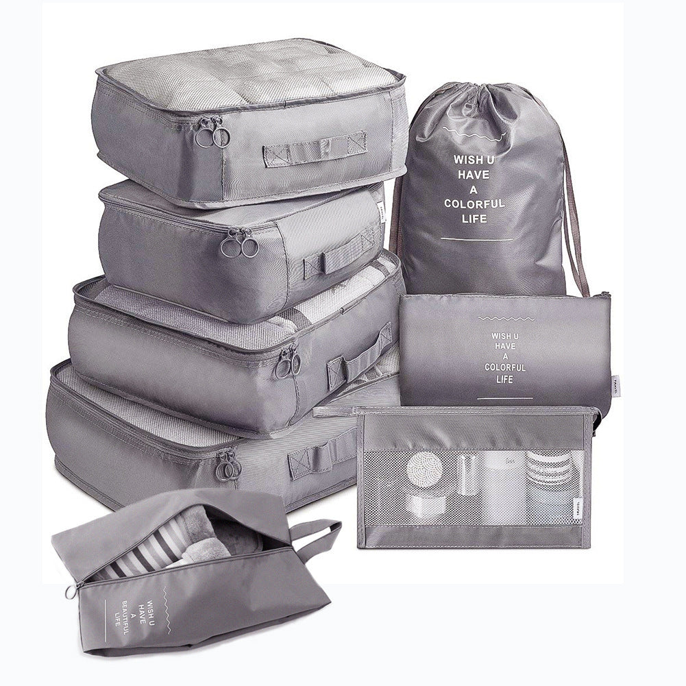 8-Piece Luggage Divider & Packing Cube Set – Travel Storage Bags for Clothes, Underwear, and Shoes