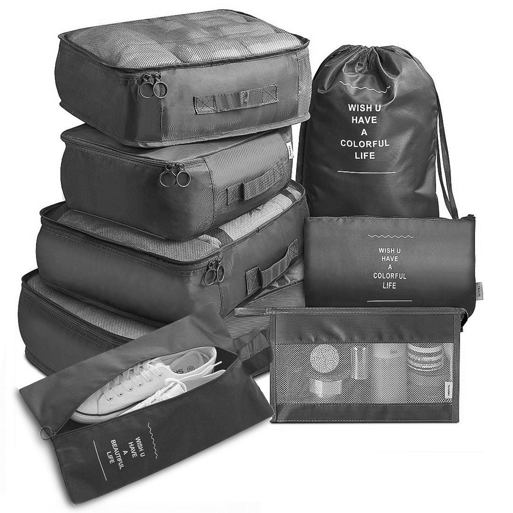 8-Piece Luggage Divider & Packing Cube Set – Travel Storage Bags for Clothes, Underwear, and Shoes