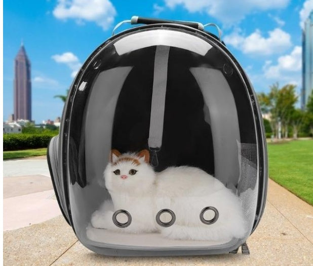 Premium Transparent Cat Carrier Backpack - Space Capsule Design for Safe & Stylish Pet Travel