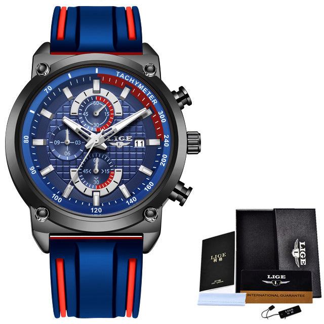 New Creative Blue Men's Luxury Quartz Chronograph Wristwatch – Stainless Steel Sports Watch