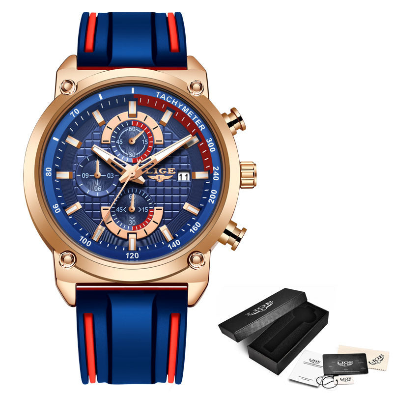 New Creative Blue Men's Luxury Quartz Chronograph Wristwatch – Stainless Steel Sports Watch