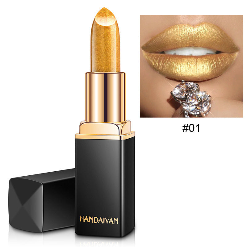 Shiny Metallic Lipstick – Pearlescent Color Changing Gilt Lipstick | Long-Lasting Temperature Reactive Lip Makeup
