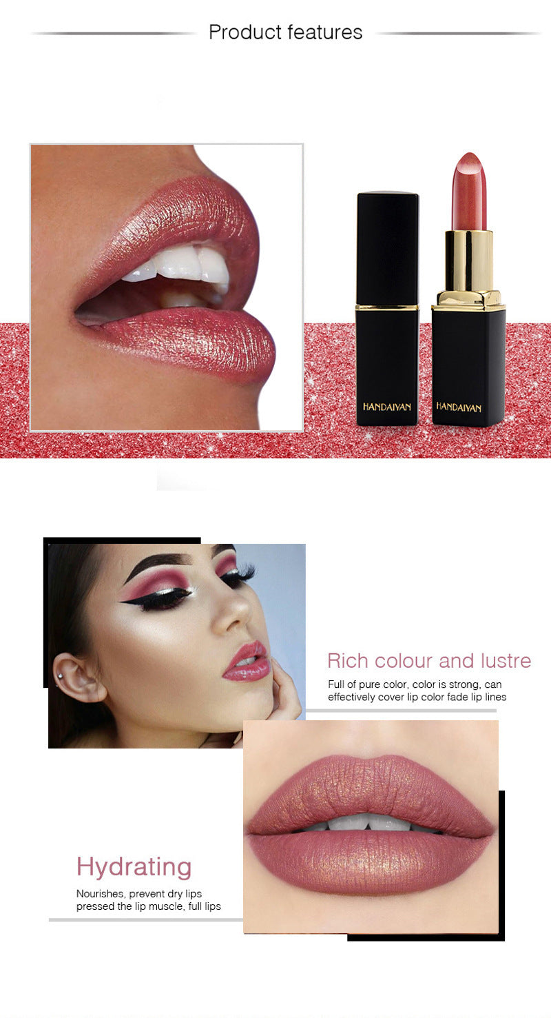 Shiny Metallic Lipstick – Pearlescent Color Changing Gilt Lipstick | Long-Lasting Temperature Reactive Lip Makeup