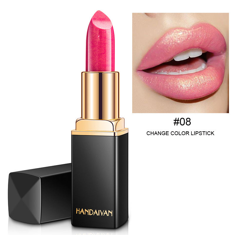 Shiny Metallic Lipstick – Pearlescent Color Changing Gilt Lipstick | Long-Lasting Temperature Reactive Lip Makeup
