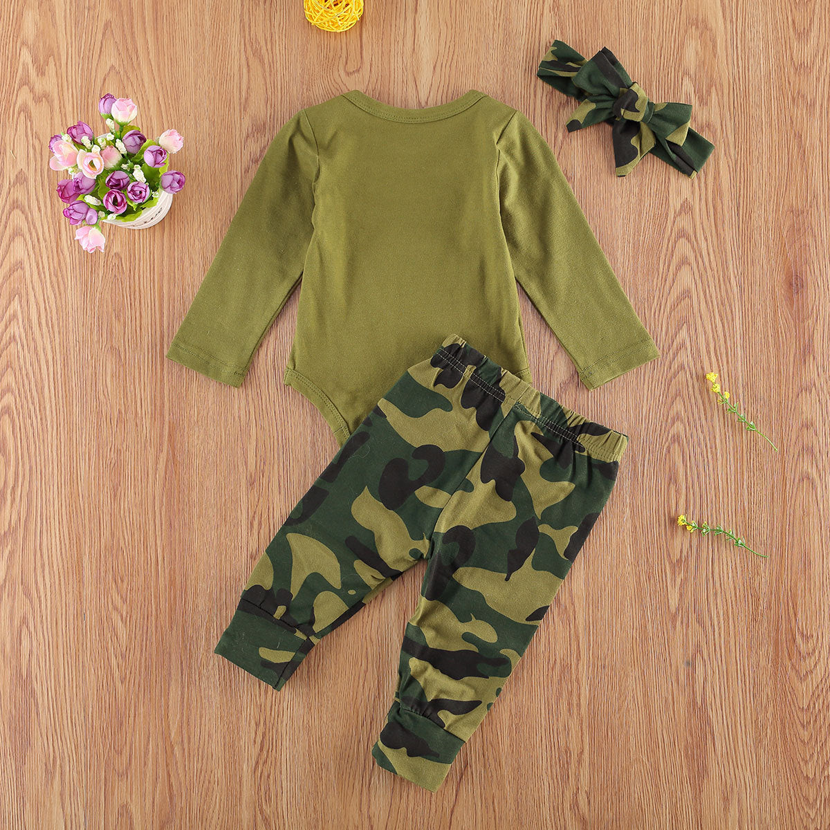 New Kids Camouflage Set – Letter Printed Children’s Clothing Outfit for Boys & Girls