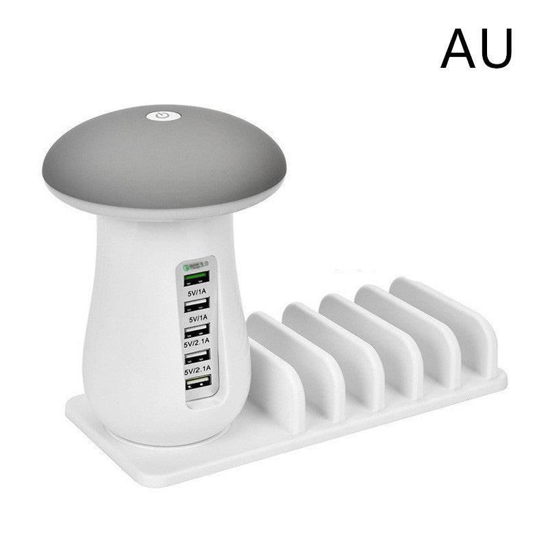 2-in-1 Mushroom LED Lamp – USB Charger and Lamp Holder for Home & Office Desk Lighting