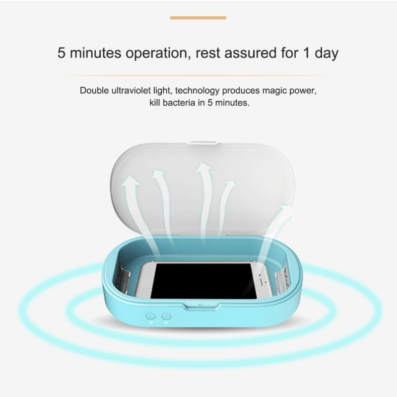 5V Double UV Phone Sterilizer Box – Jewelry & Phone Cleaner with Personal Sanitizer Disinfection and Aromatherapy