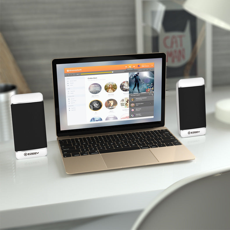 New Portable Laptop Speakers – USB Powered Compact Stereo Sound Bar for PC and Notebook