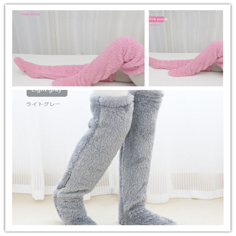 Over-the-Knee Fuzzy Socks for Women – Warm Winter Long Sleeping & Lounge Socks