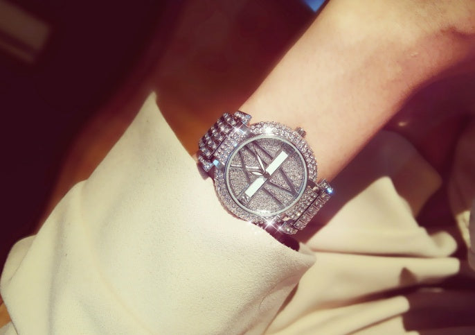 Luxury Diamond Women’s Watch - Fashion Brand Stainless Steel Bracelet Quartz Wristwatch
