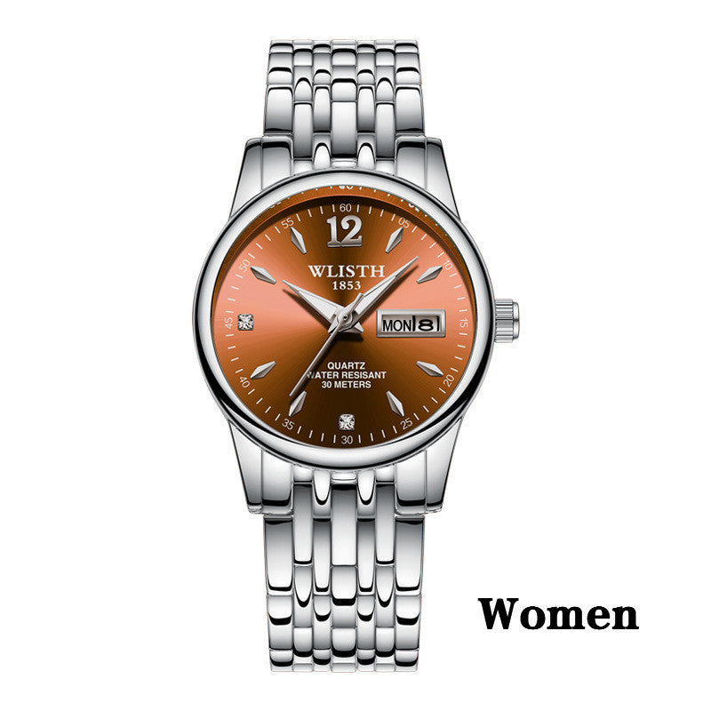 Women’s Rose Gold Stainless Steel Dress Watch – WLISTH Brand Luxury Quartz Wristwatch with Week & Date Display for Ladies