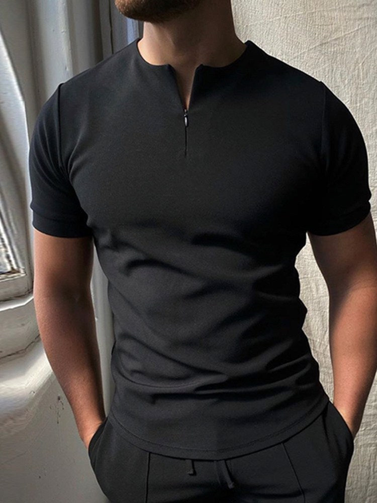 Men's Solid Polo Shirt – Brand Short-Sleeved Summer Shirt for Men