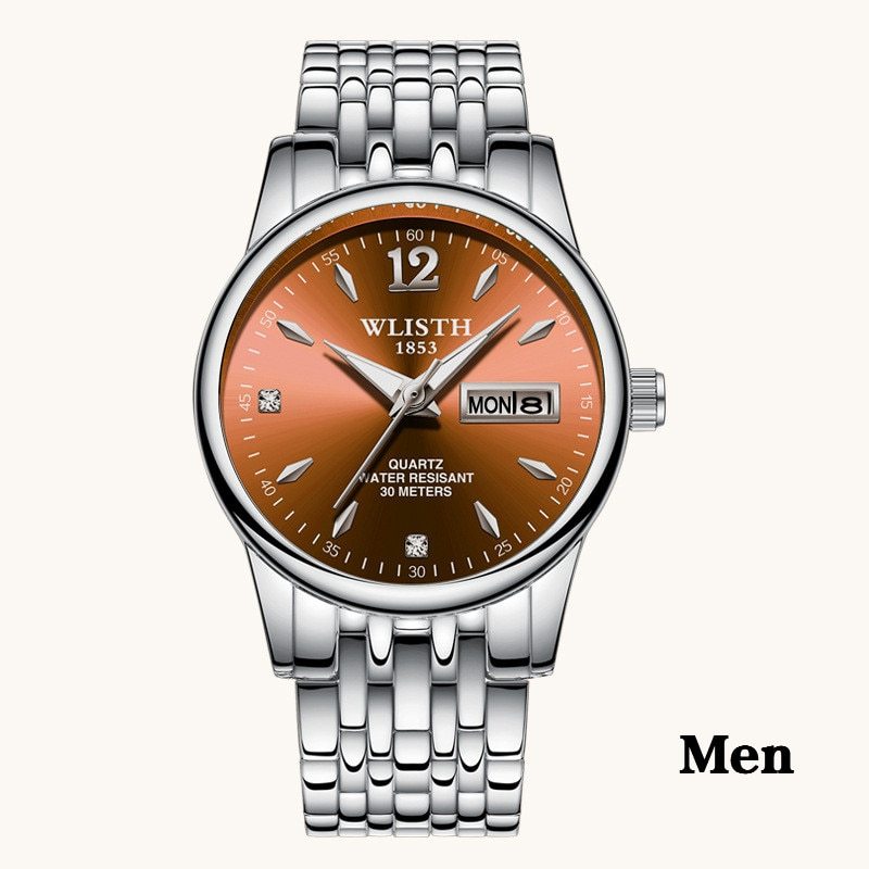 Women’s Rose Gold Stainless Steel Dress Watch – WLISTH Brand Luxury Quartz Wristwatch with Week & Date Display for Ladies