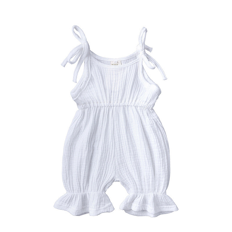 Newborn Baby Girl Sleeveless Solid Romper Jumpsuit – Cute Toddler Outfit for Girls, New Arrivals Baby Clothing