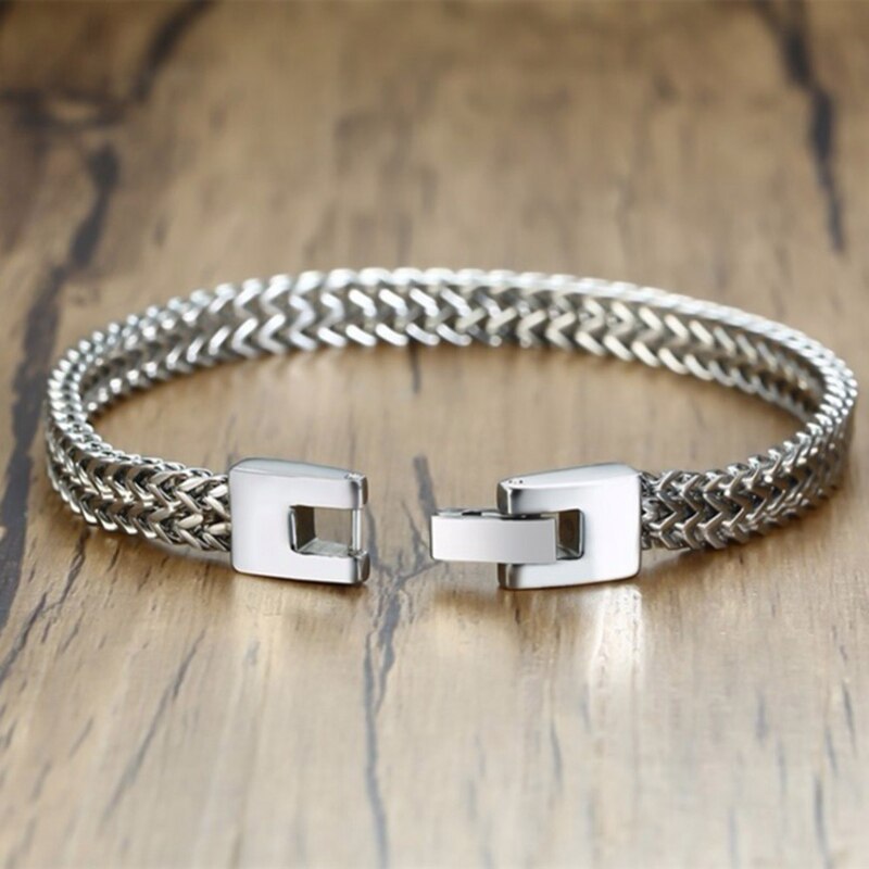Stylish Men's Stainless Steel Charm Chain Bracelet Personality Male Jewelry