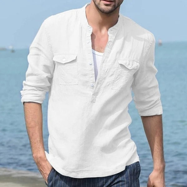 Men’s Long Sleeve Cotton Shirt - Casual and Comfortable Cotton Shirt for Everyday Wear