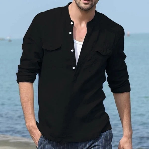 Men’s Long Sleeve Cotton Shirt - Casual and Comfortable Cotton Shirt for Everyday Wear