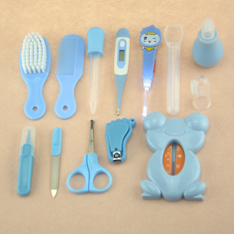 Newborn Baby Care Kit – Complete Grooming Set with Nose Cleaner, Nail Clipper, Earpick, Toothbrush, Hair Brush, and Scissors