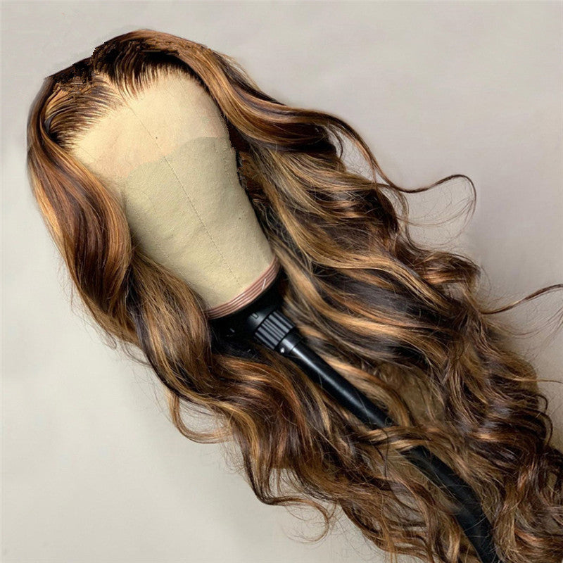 Women's Long Curly Fashion Wig – Chemical Fiber with Rose Net for Natural Look