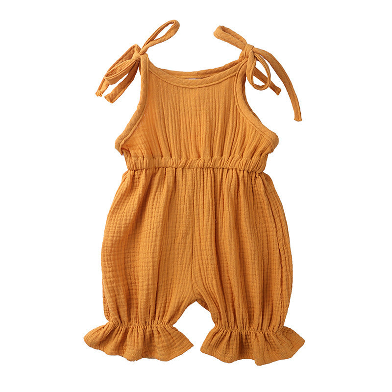 Newborn Baby Girl Sleeveless Solid Romper Jumpsuit – Cute Toddler Outfit for Girls, New Arrivals Baby Clothing