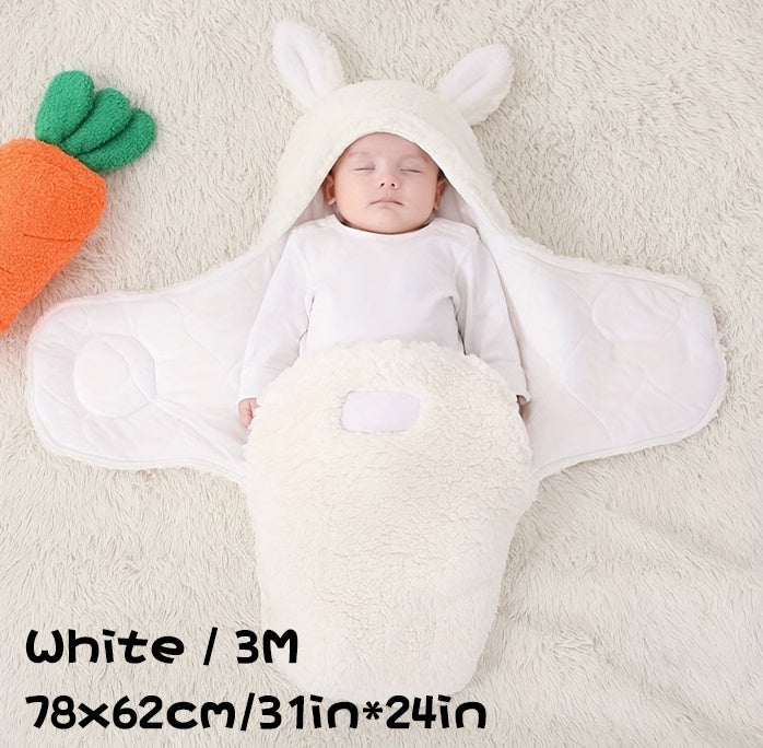 Super Soft Baby Sleeping Bag – Fluffy Fleece Swaddle Blanket with Head Support, Unisex Newborn Sleep Sack for Boys and Girls