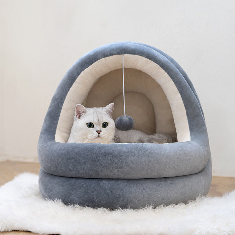 Premium Cat House Sofa Bed - Luxury Enclosed Pet Sanctuary with Ultra-Soft Comfort