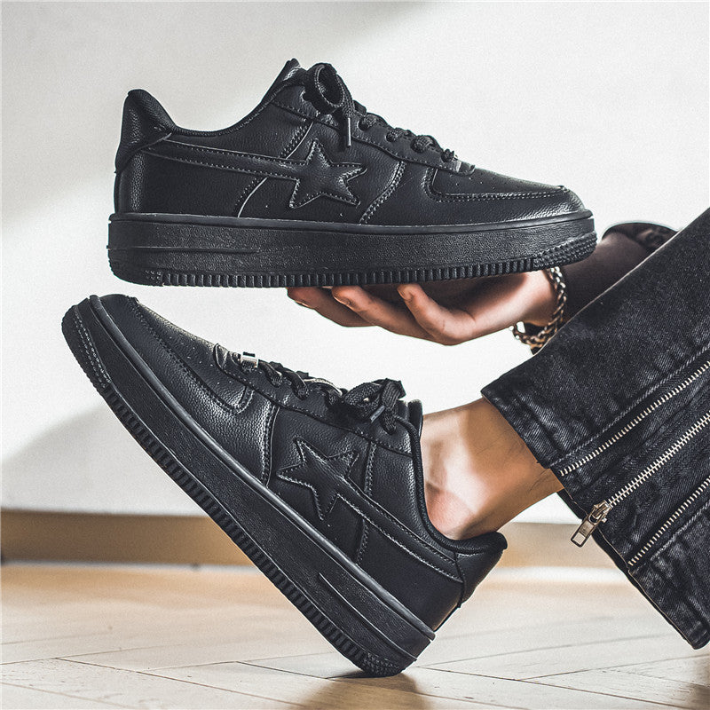 Thick Soled White Casual Sneakers for Men - Trendy Platform Sneakers