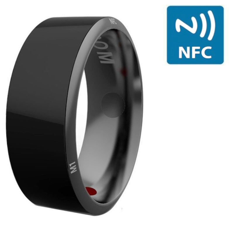 Smart Ring Wearable Device – Multifunctional High-Tech Black Ring for Health, Fitness & Notifications