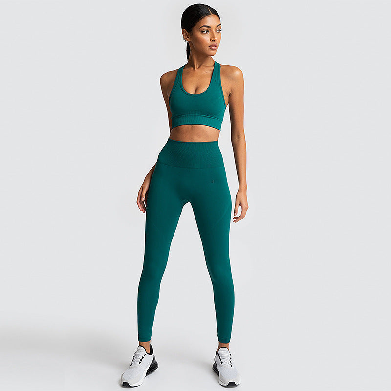 Women's Seamless Gym Set – Nylon Workout Sportswear for Fitness & Training