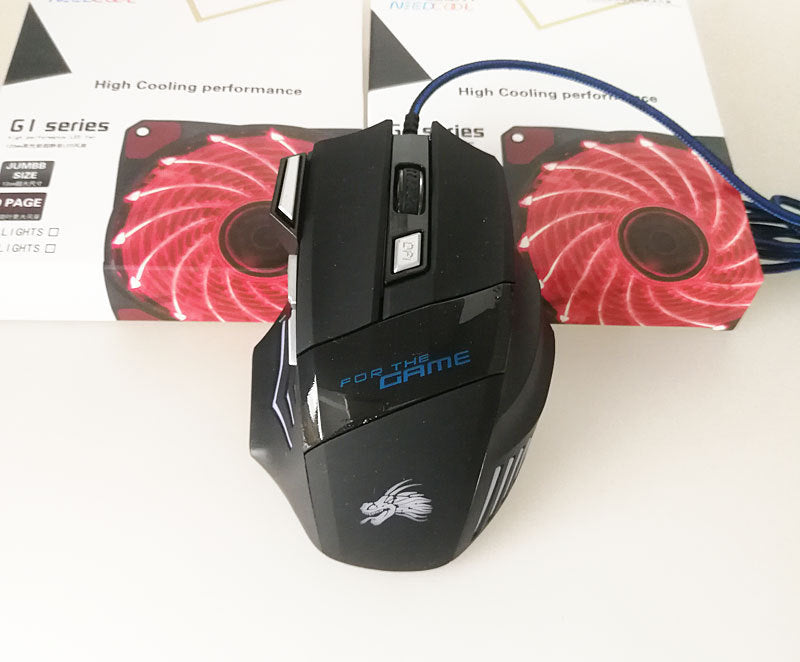 5500DPI Wired Gaming Mouse – 7-Button USB Optical RGB LED Mouse for PC Laptop Desktop Gamers